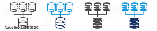 database icon set with multi style
