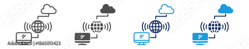 remote access icon set with multi style