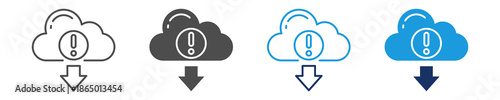 cloud information icon set with multi style