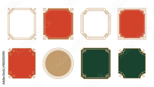 Minimal frame pack, solid color squares, rounded corners, photo placeholders, social media post template, modern branding, clean vector design