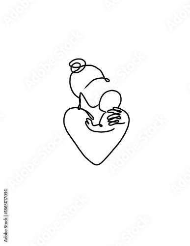 Mother holding sleeping child