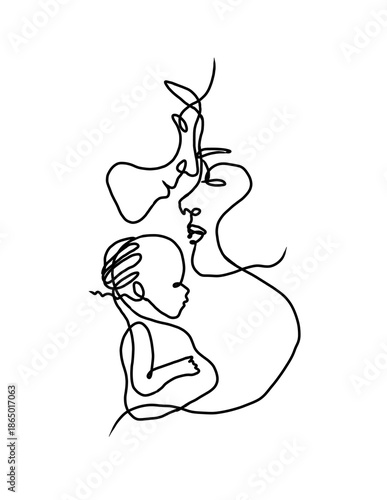 Mother holding sleeping child
