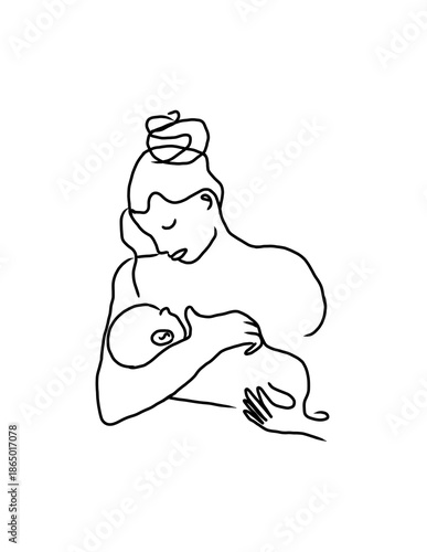 Mother holding sleeping child