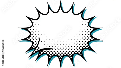 Vibrant comic book style explosion burst with dynamic blue accents