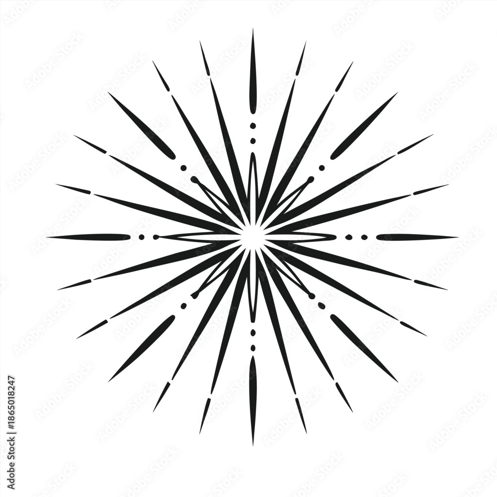Obraz premium Set of hand-drawn fireworks and sparklers illustrations in sketch style for celebration designs.Golden firework vector banner with hand drawn exploding starbursts and festive sparkles
