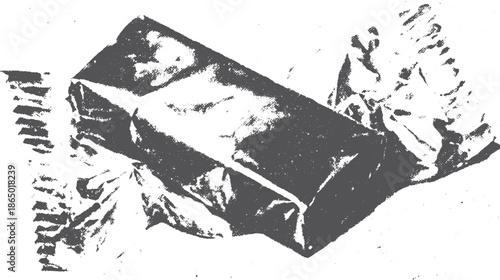 Candy in a crinkled wrapper. Simple vector illustration of a chocolate treat in a flat style.