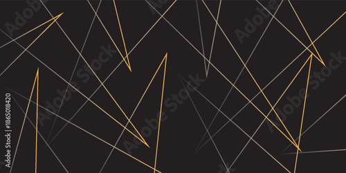 Abstract black with gold lines, triangles background modern design. Vector illustration EPS 10.