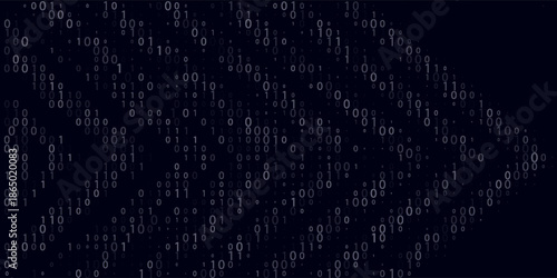 Abstract Technology Machine Code Background. Random Binary Hexadecimal Code. Matrix with Digits. Vector Illustration. Hacking, Cryptography, Malware, Reverse Engineering.