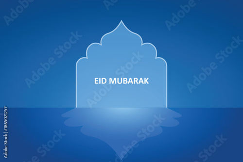 EID MUBARAK MUSLIM BACKGROUND WITH BLUE COLOR