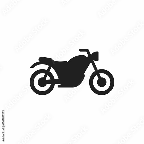 A black silhouette icon of a classic motorcycle on a white background, representing personal transport and freedom.