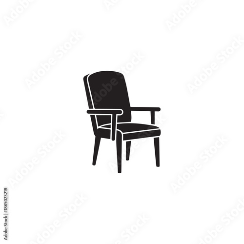 Simple Chair Vector Icon – Minimal Furniture Outline Illustration