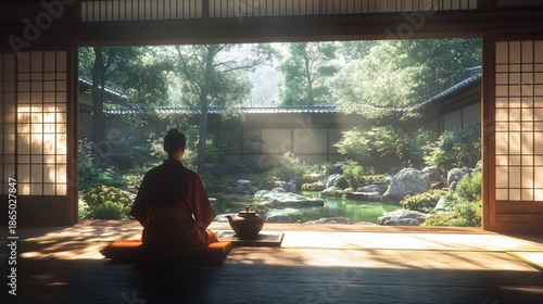 Wallpaper Mural Peaceful meditation in a traditional Japanese garden Torontodigital.ca