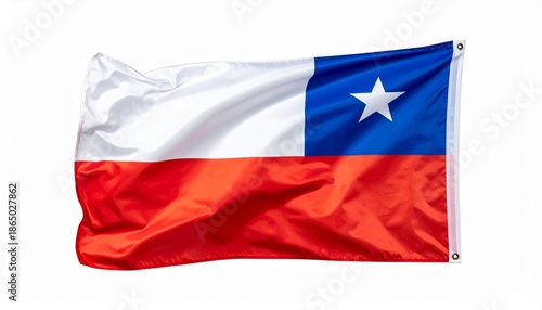 Chilean flag with white and red bands, blue canton and white star symbolizing Andes, ocean, and honor. Free Download Chilean flag with white and red bands, blue canton and white star symbolizing Andes, ocean, and honor. - GFXLoad