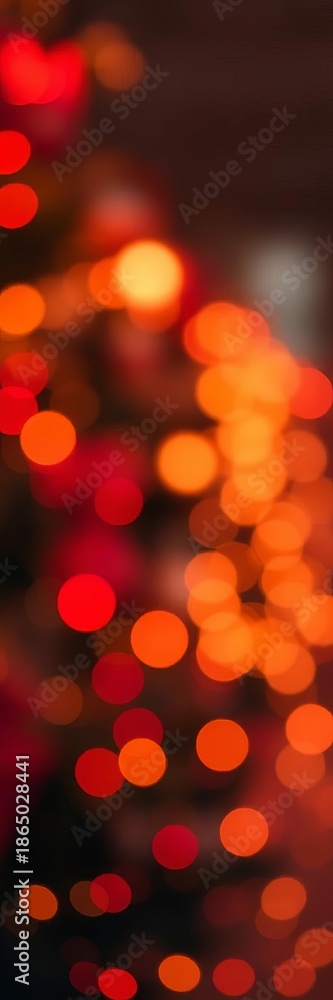 Obraz premium Soft focus red and gold bokeh lights create a warm and inviting holiday glow, bokeh, abstract