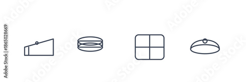 Gourmet Dessert Outline Art with Cake, Macaron, Chocolate and Tart