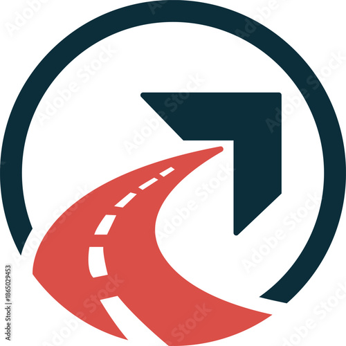 Road to Success Arrow Logo for Business Growth, Transport and Career Progress