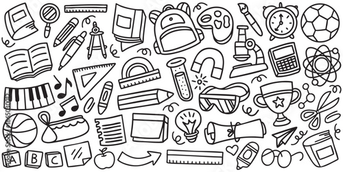 Hand drawn school and education doodle element vector illustration