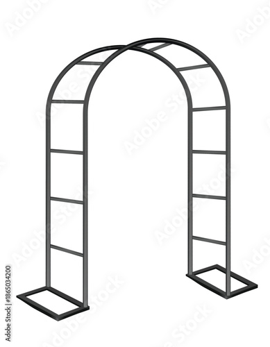 Metal arch ladder. vector illustration
