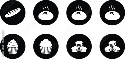 Professional medical line icon set featuring pharmacy RX prescription adhesive bandages IV drip and caduceus symbols.