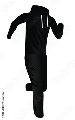 Black t shirt and bottom. Night wear. vector