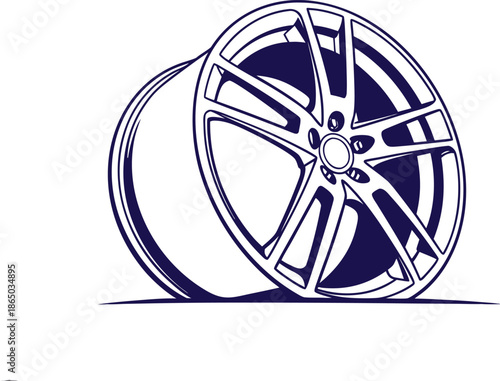 car wheel alloy rim vector