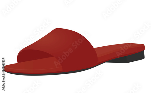 Red woman sandal. vector illustration
