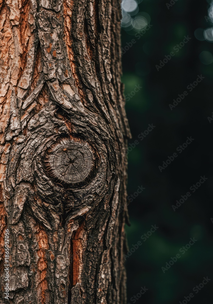 Fototapeta premium Close up shot of bark texture on a massive old tree trunk, highlighting roughness and natural patterns, suggesting connection and growth ,green ,brown ,foundation
