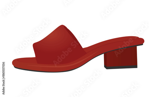 Red woman sandal. vector illustration