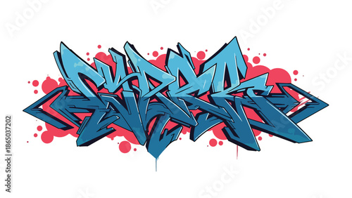Graffiti-style urban mural vector with strong diagonal movement, layered shapes, and energetic composition, flat design suitable for bold posters, wallpapers, and fashion graphics