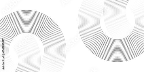 Abstract gold circle lines on dark background. Geometric stripe line art design. Modern luxury template.