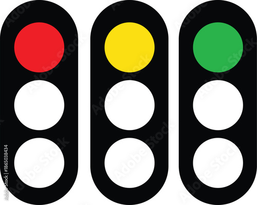 traffic red, yellow, green signal vector