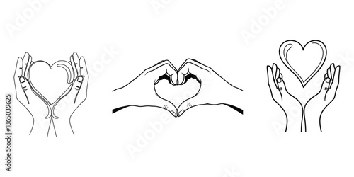 Vector illustration of a woman's hand silhouette holding a spoon designed with abstract line art and a heart symbol to represent a love for beauty