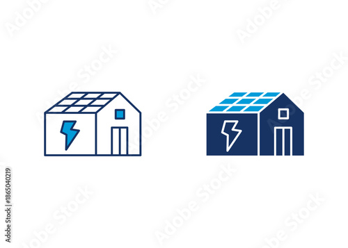 Green House Icon Set Multiple Style Collection