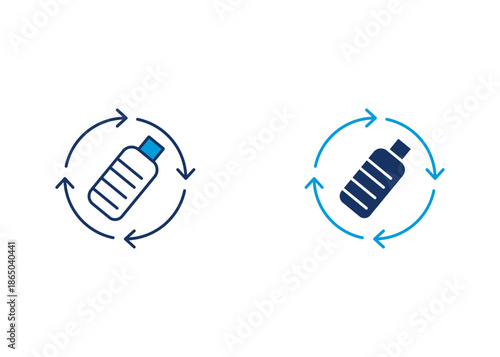 Plastic Recycle Icon Set Multiple Style Collection