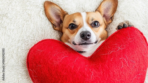 Valentine’s day celebration for pet owners adorable pets with heart props cozy atmosphere heartwarming moments