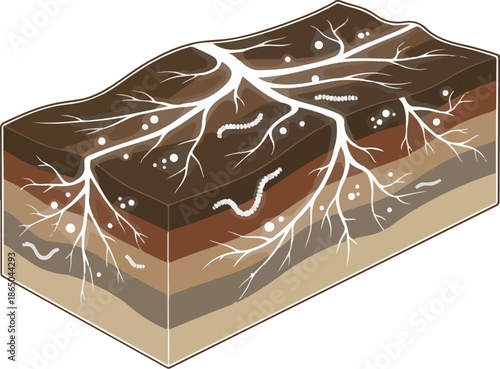 Soil Layers Roots Illustration