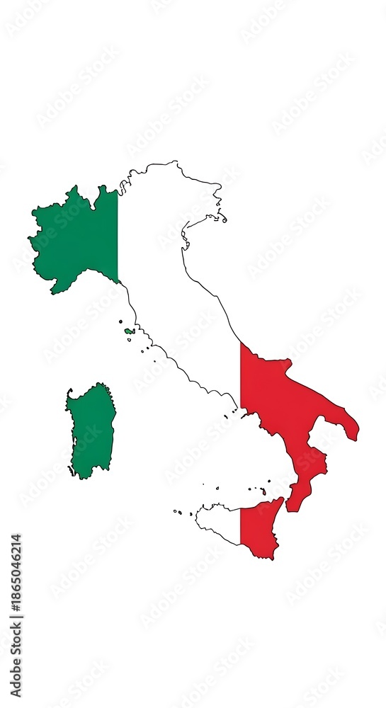 Fototapeta premium Italian Flag Map - A Detailed Geographic Representation.