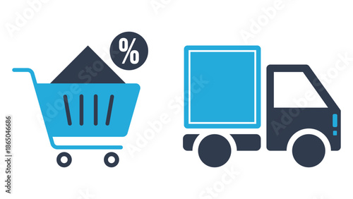 Logistics and fast delivery icon set for e-commerce and business, Supply chain management and global transport vector icon elements, Flat design collection of express delivery and warehouse service 