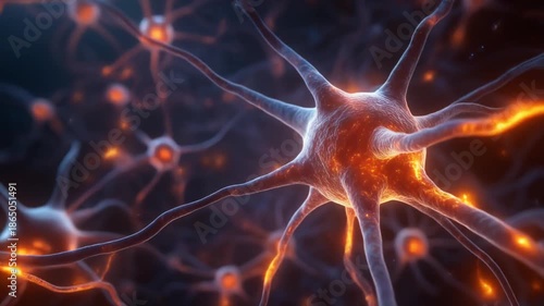 Neural Network Network Connections Brain Activity Synapse Impulse Transmission Medical Science Futuristic Technology