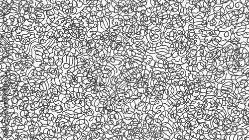 Intricate black and white scribble pattern creating a chaotic visual texture