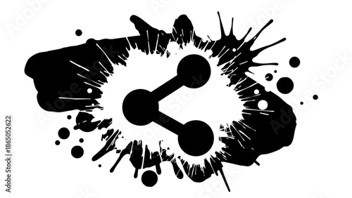 Dynamic Share Icon with Abstract Ink Splatter and Dots
