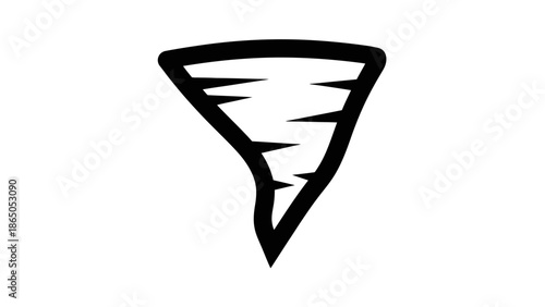 Powerful Tornado or Whirlwind Natural Disaster Icon, isolated white background.