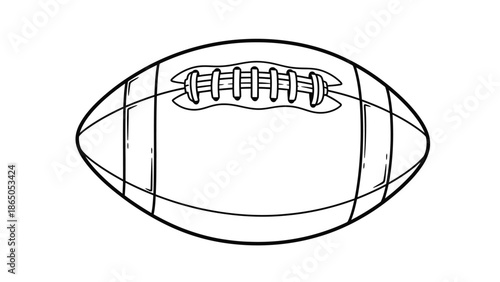Classic American football ball with laces, sports equipment, isolated white background.