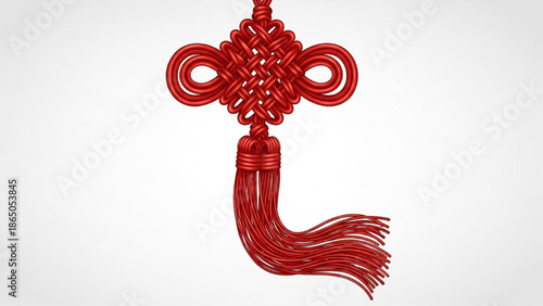 Traditional red chinese knot with tassel