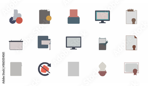 Modern Online Learning Pixel Perfect UI Flat Vector Icon Set