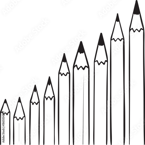 Collection of sharpened pencils