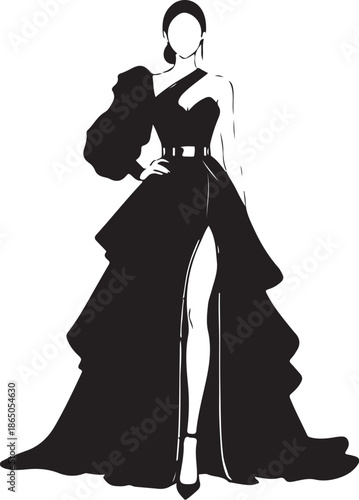 silhouette of bride and groom