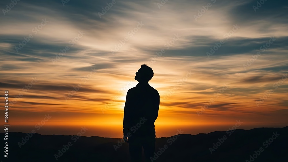 Fototapeta premium Silhouette at sunset