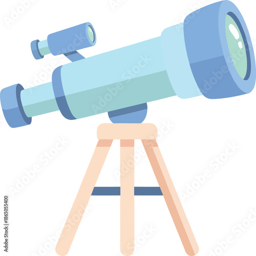 illustration of a modern telescope mounted on a sturdy tripod for astronomical observation