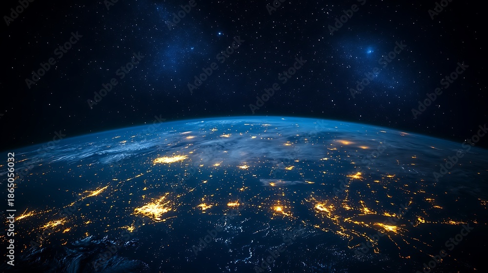Obraz premium Earth's night lights from space